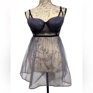 Victoria's Secret Very Sexy Lightly Lined Purple Babydoll Lingerie Size 36C